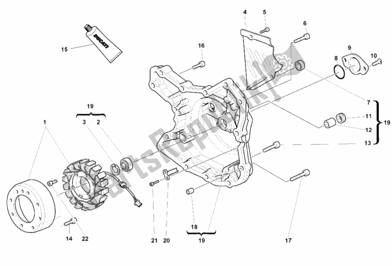 Tutte le parti per il Coperchio Del Generatore del Ducati Monster 600 Dark City 1999